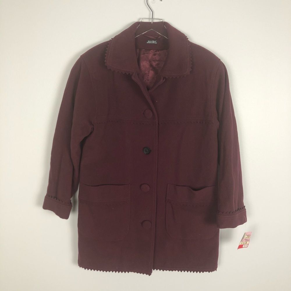 Utex Cashmere Wool Blend Plum Coat Vintage w Tags